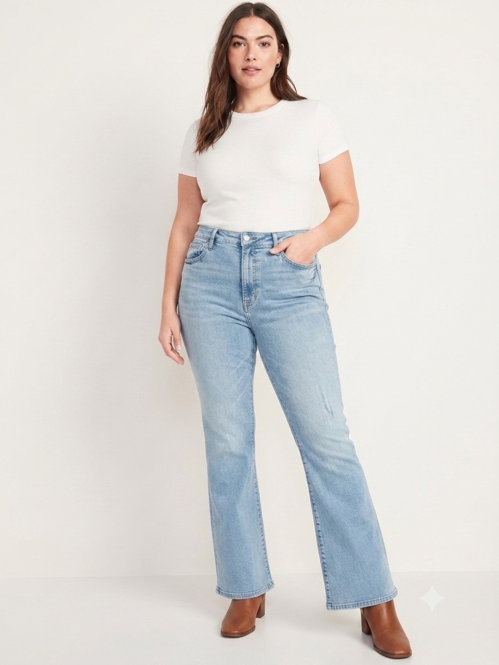 Good American Jeans Womens 16 Blue Flare Denim High Rise Retro Cottagecore Indie